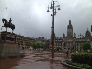 A rainy day in George Square, Glasgow